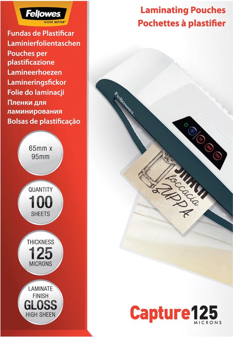 Coperture in lamine, Dim 65x95 mm, spessore 125 MY, Clear, 100 pezzi 1 scatola