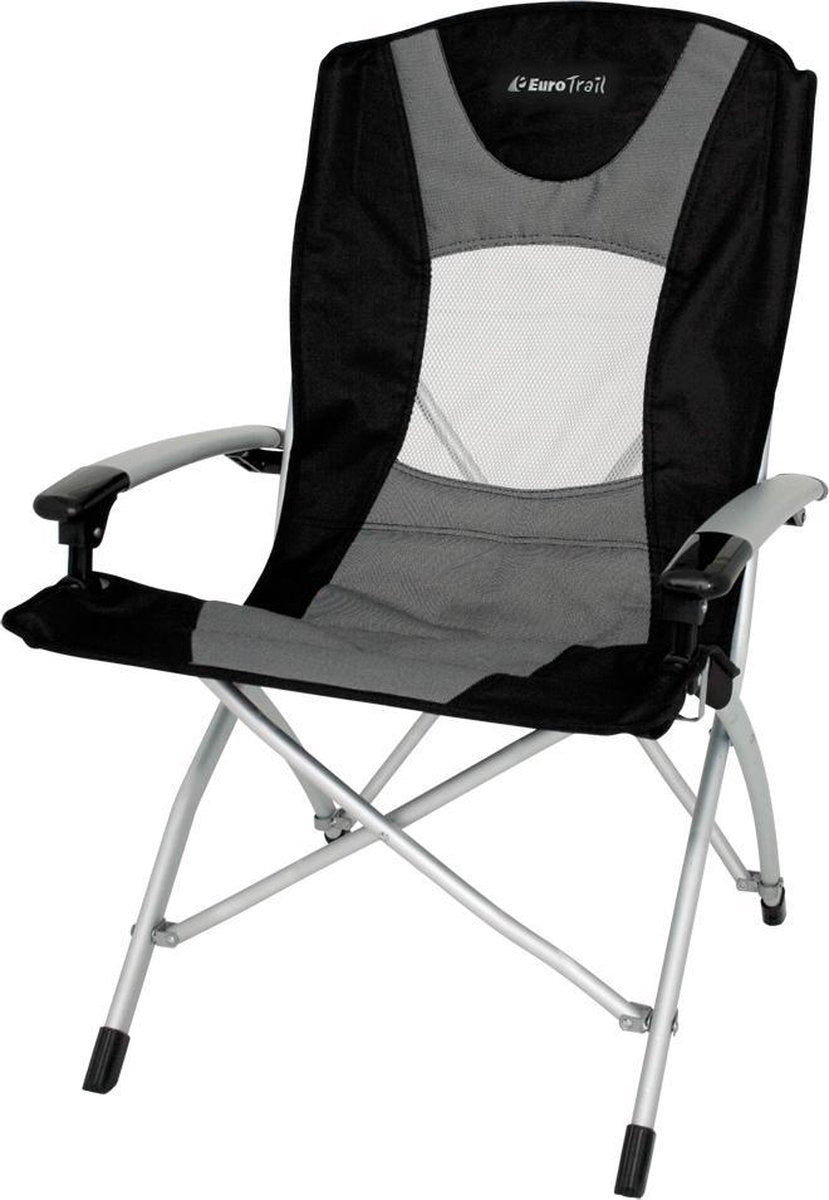Eurotrail camping stoel lyon - charcoal zwart