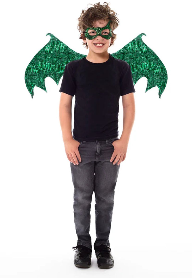 Piccole avventure - drago verde - set maschera con ali