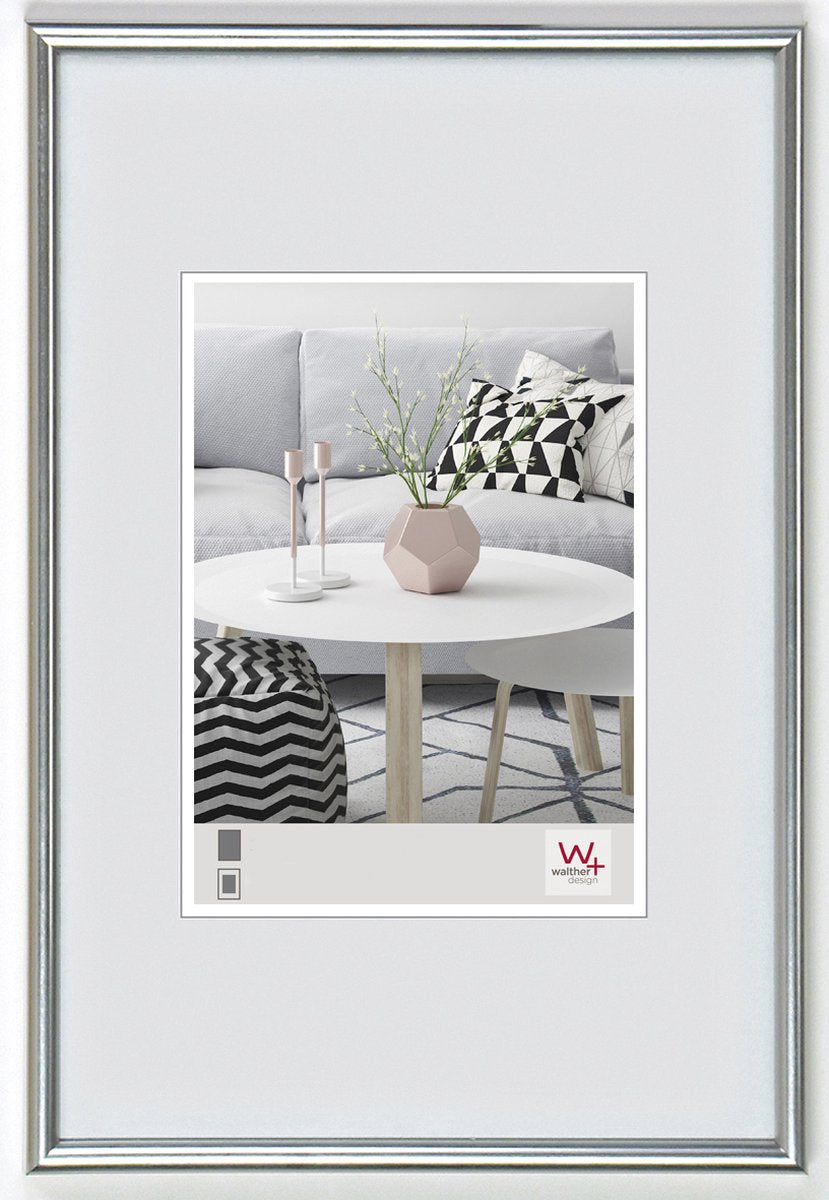 Walther galeria - cornice in plastica - misura foto 13x18 cm - argento