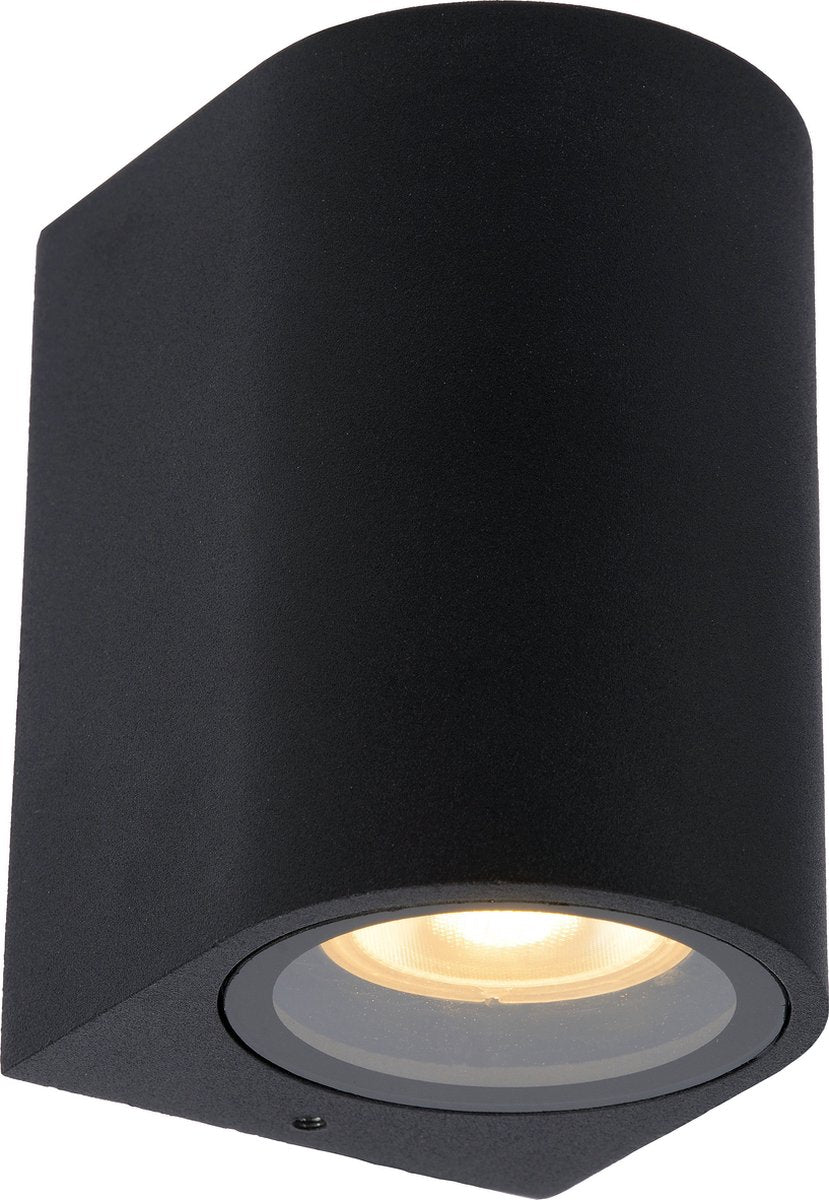 Lucide zaro - faretto da parete interno esterno - 1xgu10 - ip44 - nero