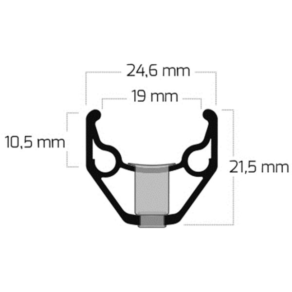 Ryde Velg Zac 2000 28 622 x 19c Aluminio 36 hoyos 14 g de negro