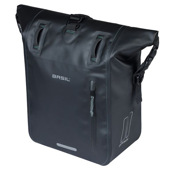 Basil borsa singola da bicicletta rivo m telone mik 12-15l 14 x 25 x 38 cm - nero