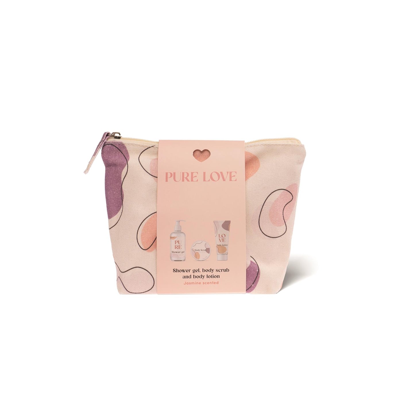 Source balance pure love giftset jasmin. toilettas, showergel, body lotion en body scrub gel