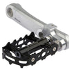 Turners de manivela Mirage con perno de acero inoxidable aluminio T6 de plata