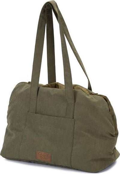 Diseñado por lotte bundu bolsa de transporte para perros - bolsa para perros - para perros pequeños - fondo sólido - verde - 40x20x28 cm