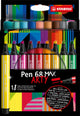 Penna Stabolo 68 MAX ARTY Felf -Tip Penna con Spessa picco di scalpello 18 colori