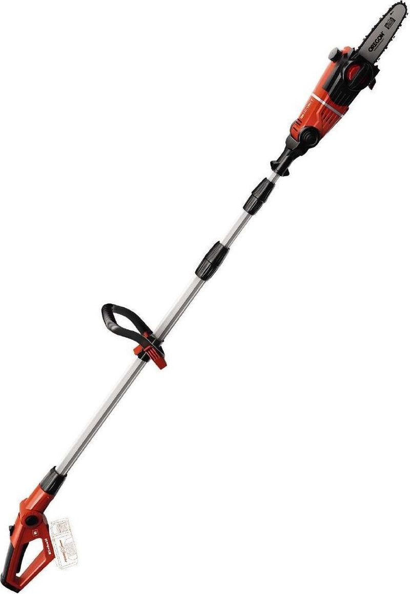 Motosierra telescópica a batería Einhell ge-lc 18 li t solo - power x-change - 18 v li-ion - longitud de la hoja: 20 cm - máx. longitud de corte: 17 cm - velocidad de la cadena: 3,76 m s - extensible a 277 cm - excl. batería y cargador