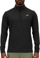 Jersey deportivo New Balance Space Dye 1 4 Zip para hombre - negro