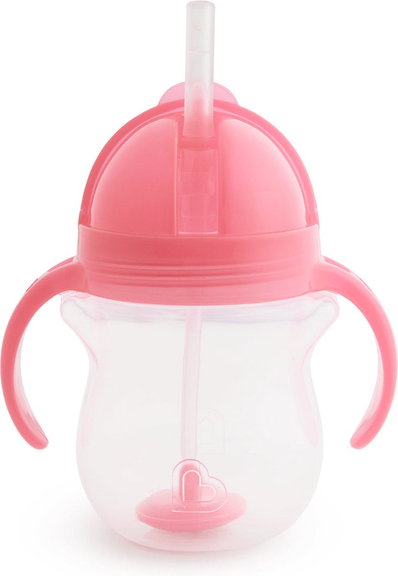 Vaso con pajita antiderrames Munchkin tip sip - vaso con pajita - apto para lavavajillas - a partir de 6 meses - 207 ml - rosa - vaso con pajita