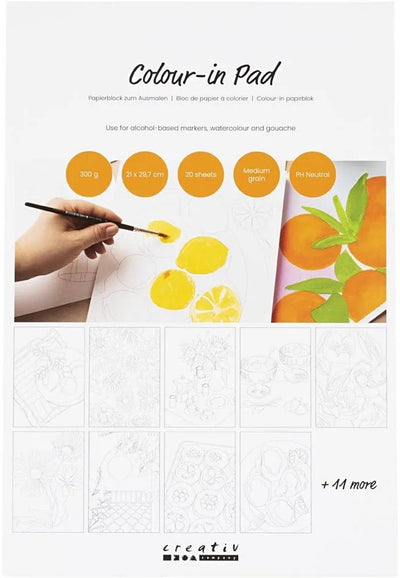 Carta color block Creativ Company, A4, foglio 210x297 mm, pressata a freddo, grana media, 300 gr, bianco, 20 fogli 1 pezzo