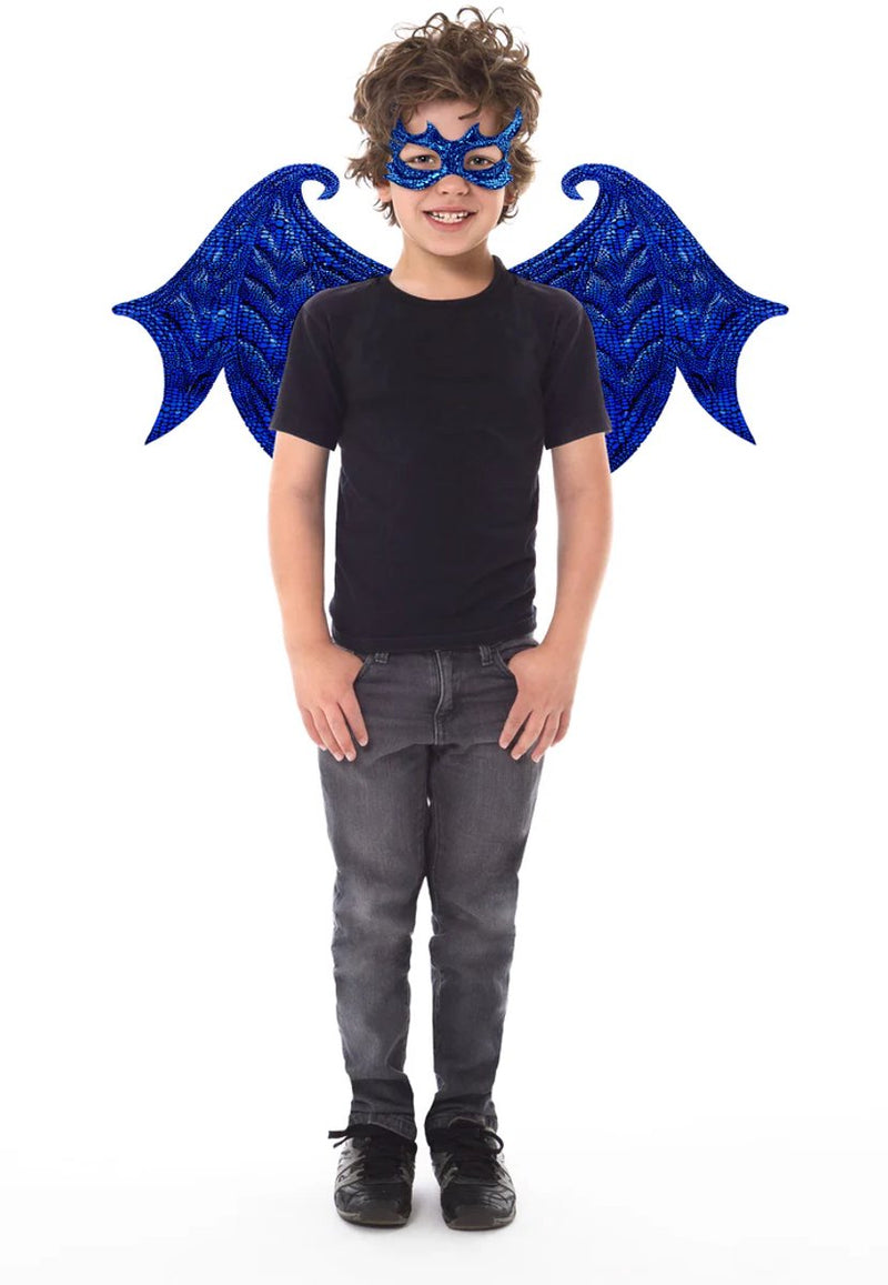 Pequeñas aventuras - dragón azul - set de alas y máscara