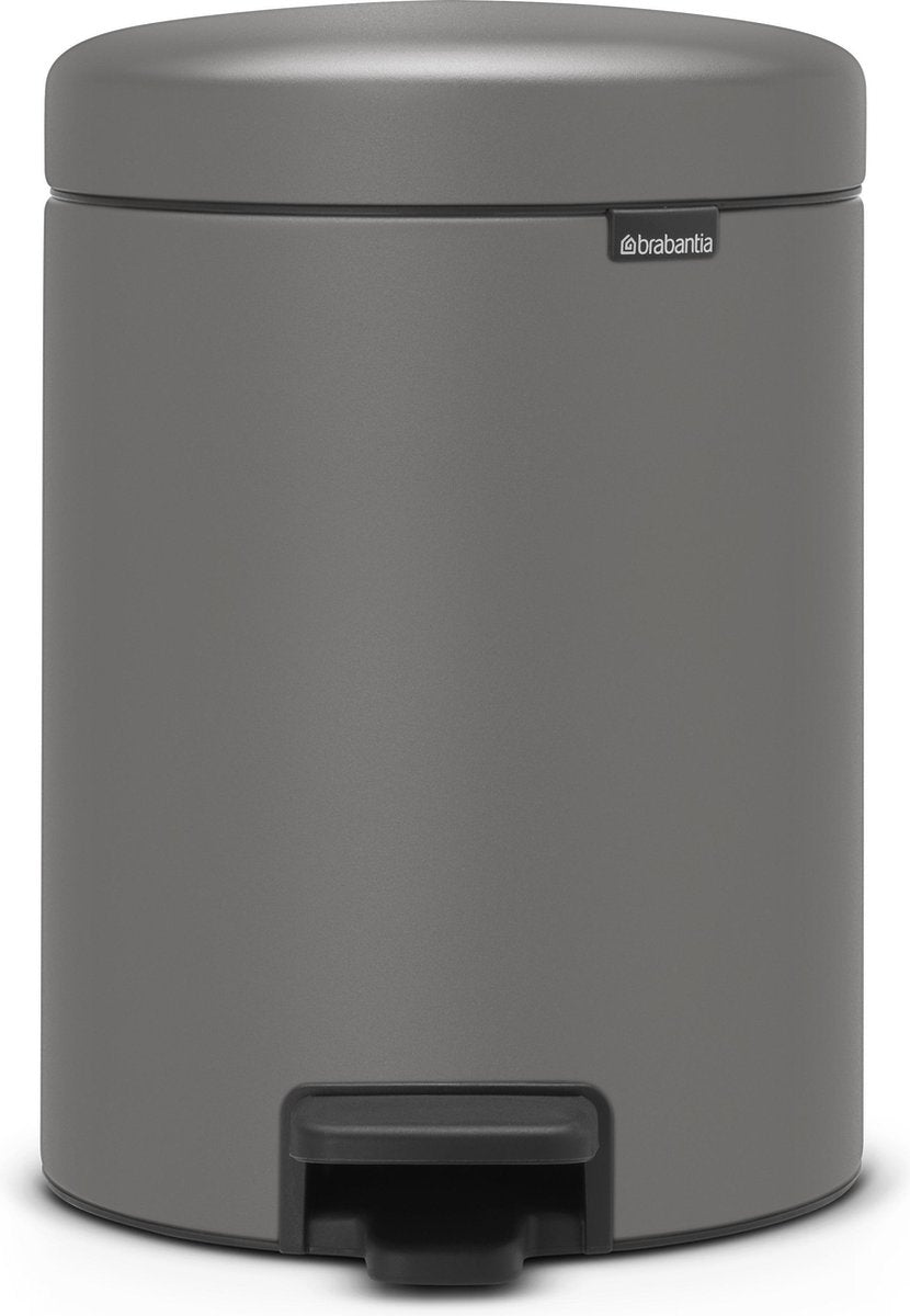 Brabantia newicon prullenbak - 5 liter - badkamer - mineral concrete grey