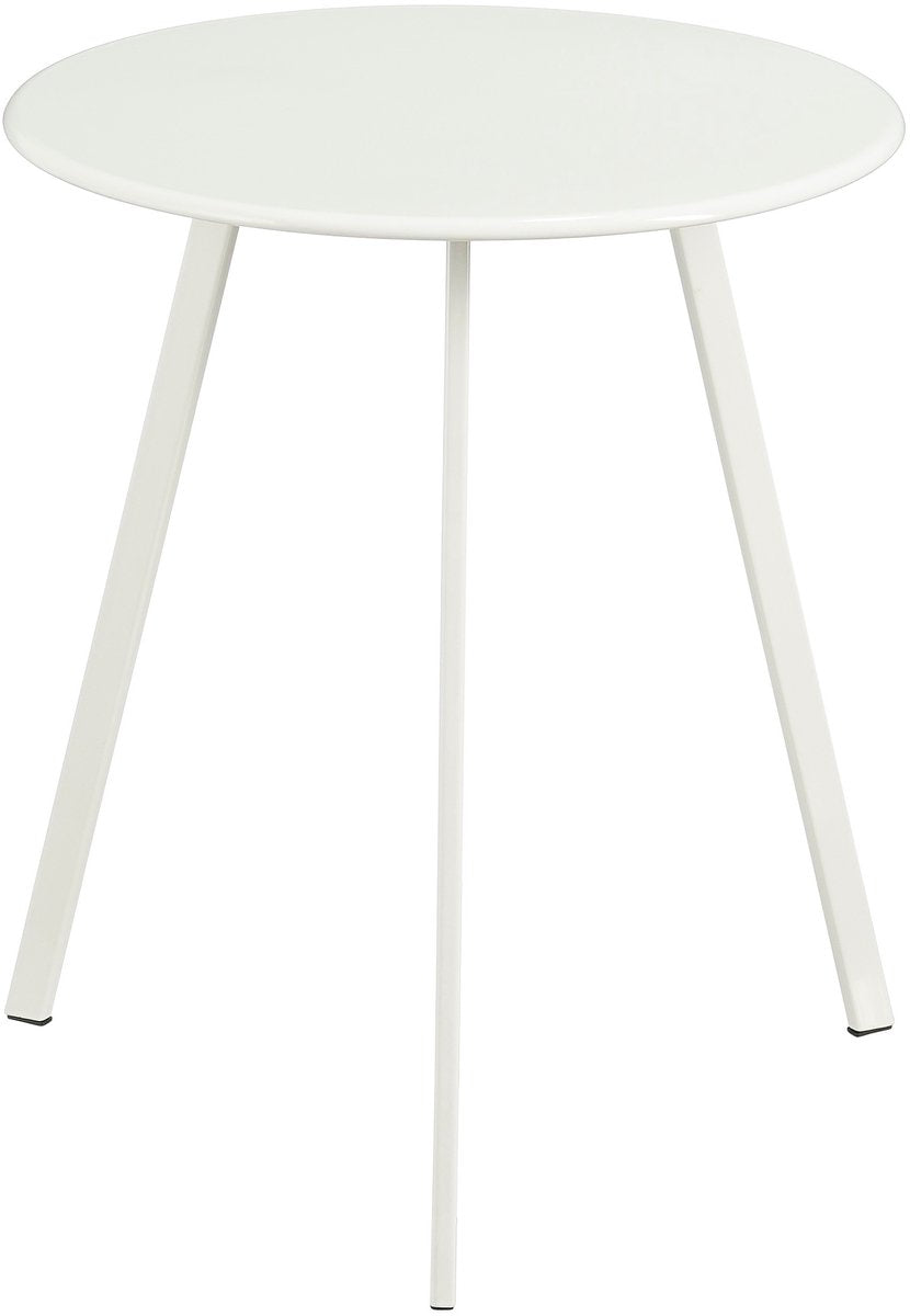 Mica decoraciones m mesa auxiliar seatle para exterior - mesa de centro redonda - mesa de planta y mesa de centro - h45 x d38 cm - hierro - blanco