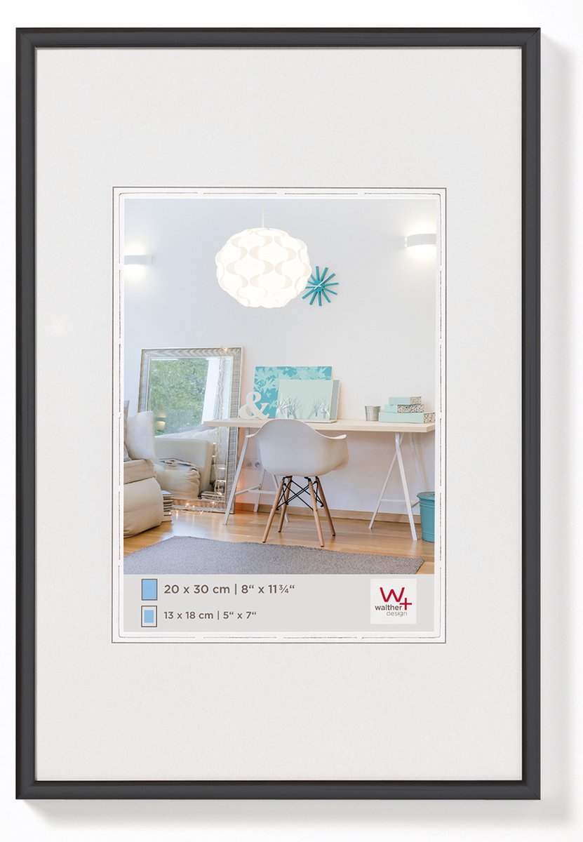 Walther new lifestyle - cornice in plastica - misura foto 61x91,5 cm - nero