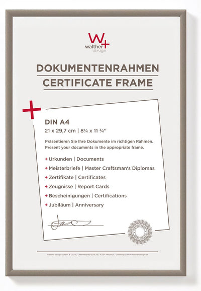 Walther nuovo stile di vita - cornice in plastica - formato foto 21x29,7 cm (DIN A4) - acciaio