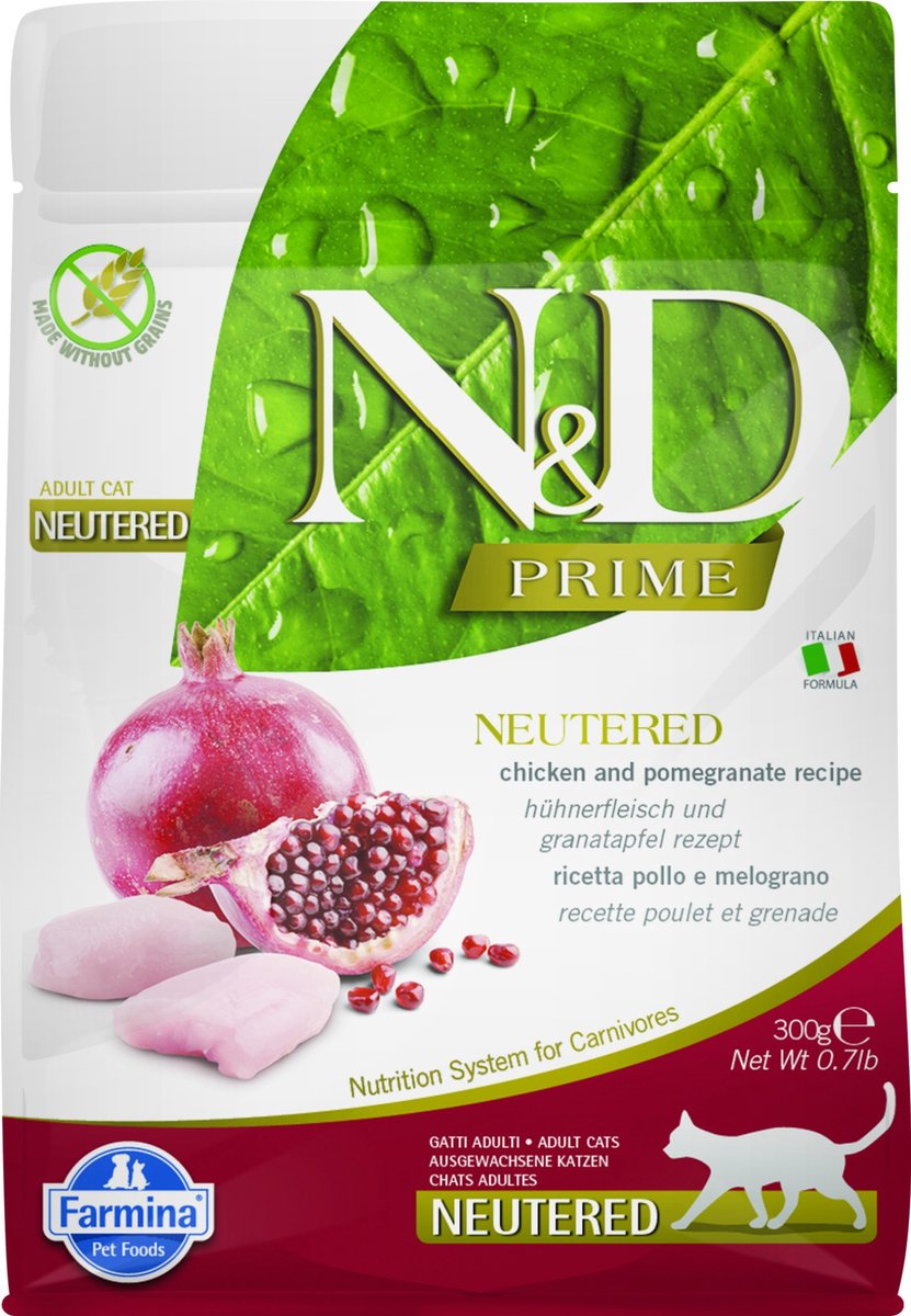 Farmina n d prime voeding voor de gecastreerde kat kip 300 gr.