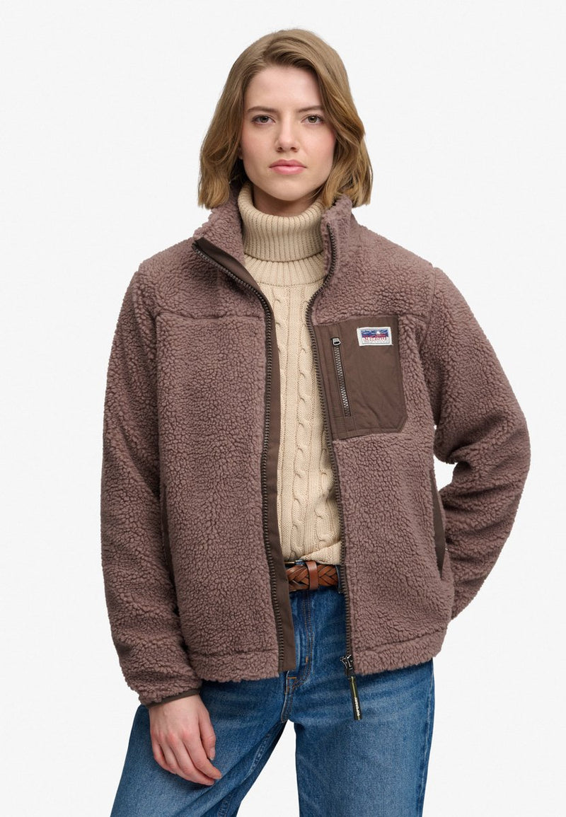 Superdry - pile storico con zip - donna - felpe con cappuccio