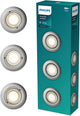 Philips led philips peridot inbouwspot - gu10 fitting - nikkel - rond - richtbare spot - 3-pack