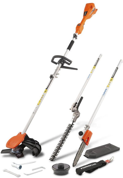Powerplus multiherramienta de jardín a batería 4 en 1 dual power powdpg75530 - Herramientas de jardín a batería 40 v, cortasetos, cortasetos, motosierra y desbrozadora, sin batería ni cargador