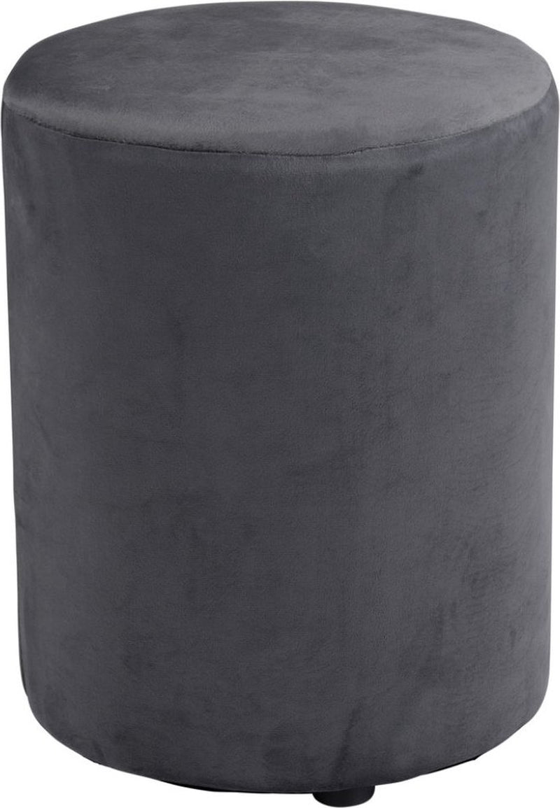 Arti casa pouf rotondo in velluto - pouf rotondo in velluto 28x36 cm - poltrona o sgabello compatto - pouf per soggiorno e camera da letto - grigio