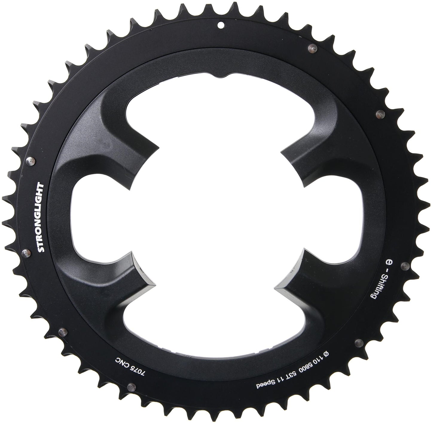 Anello a catena forte. 53t ALU NERO