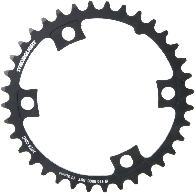 Anello a catena forte. 36t interiore alu nero