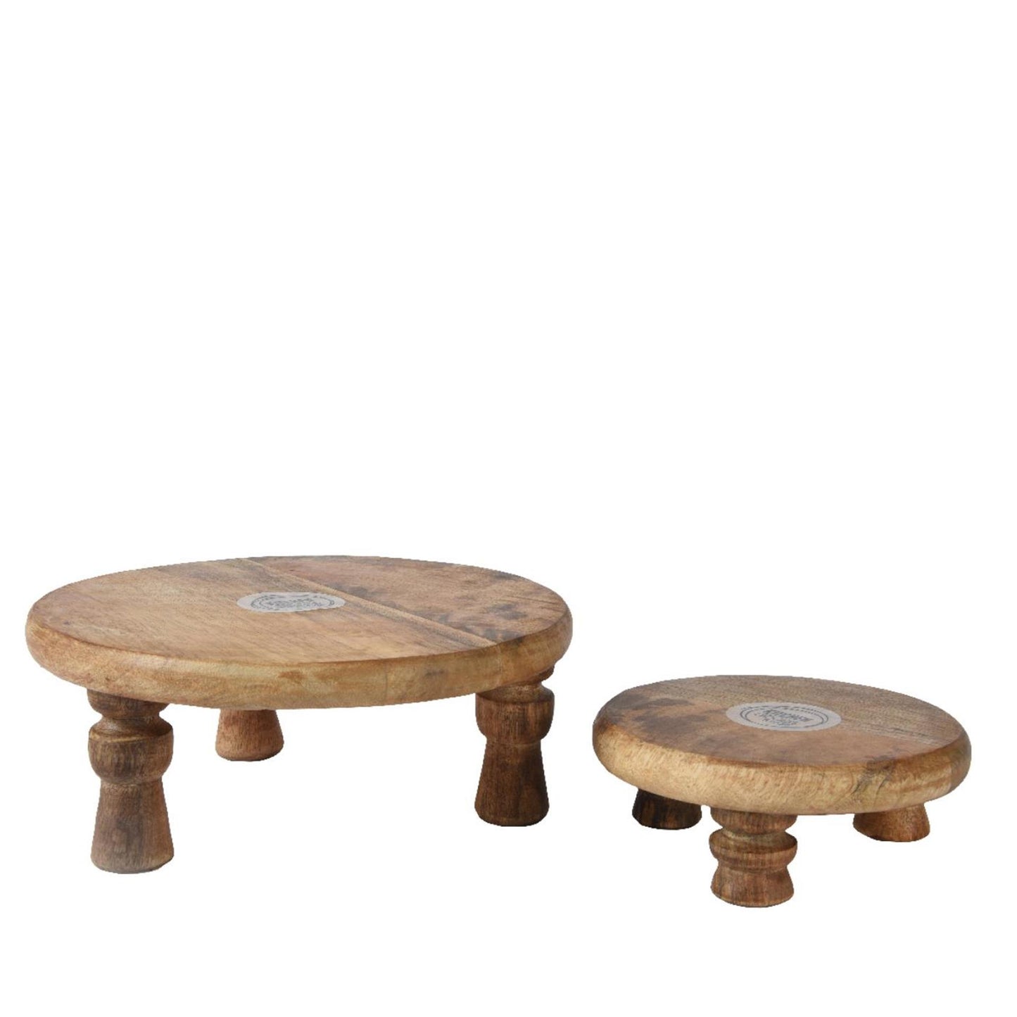 Decoris plateauset mangohout 2-delig ø25cmh8cm