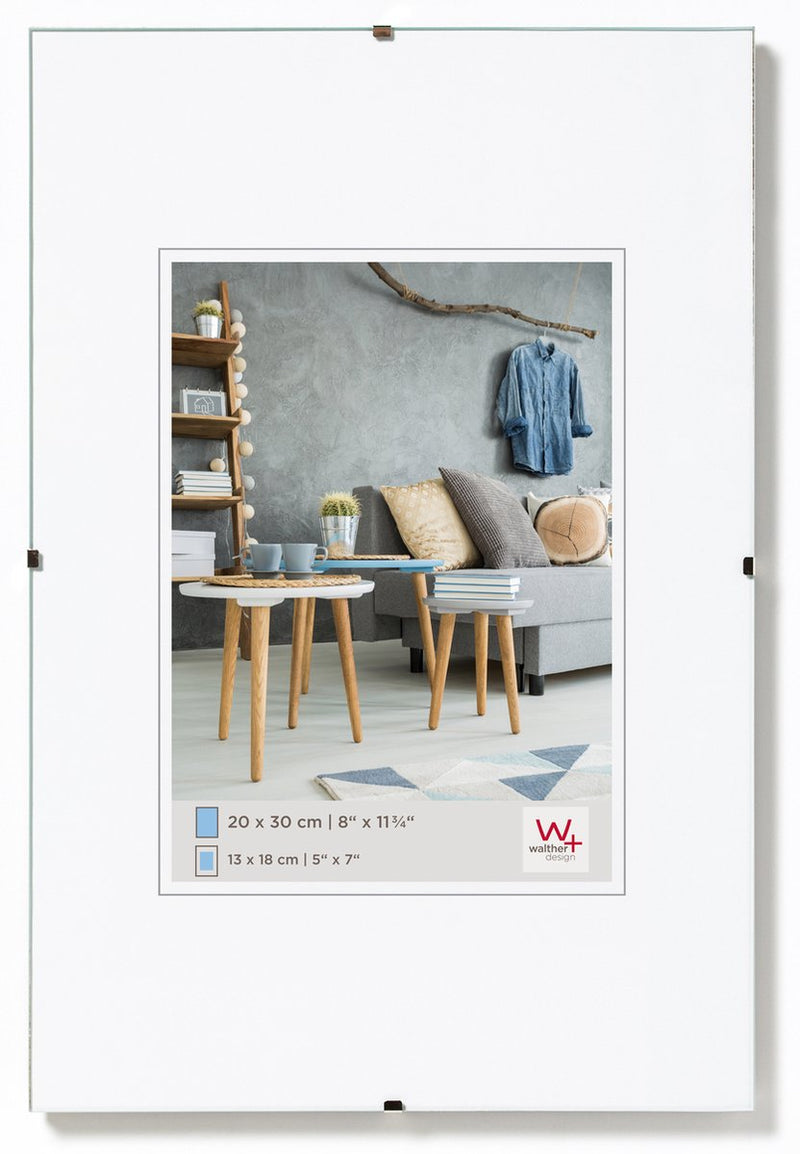 Portafoto Walther senza cornice (cornice a clip) - misura cornice 30x45 cm - vetro antiriflesso