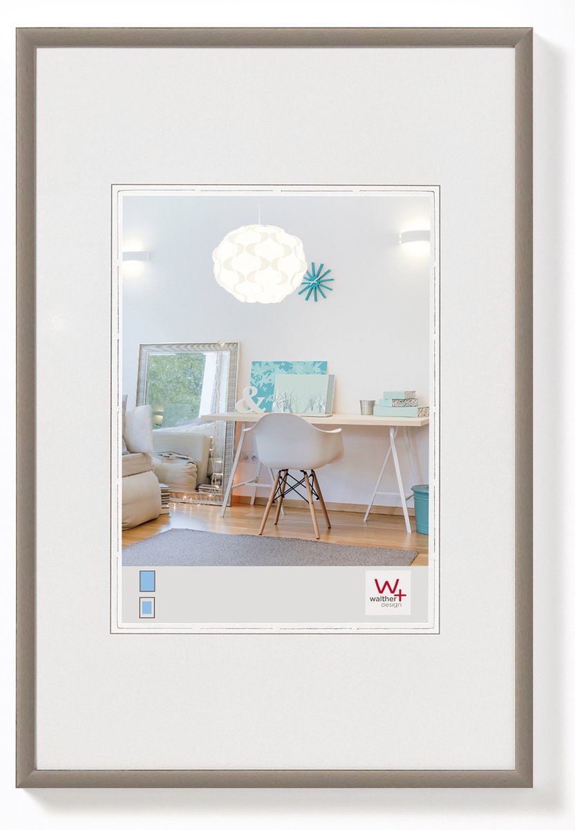 Walther new lifestyle - cornice in plastica - misura foto 20x30 cm - acciaio