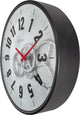 Nextime gear clock – wandklok – 36 cm – metaal glas – wit – bewegende tandwielen