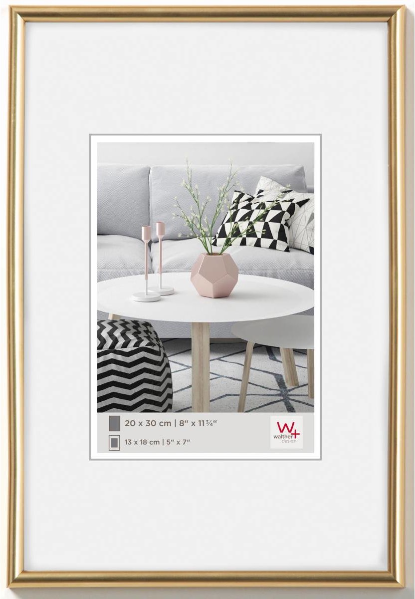 Walther galeria - cornice in plastica - misura foto 20x30 cm - oro metallizzato