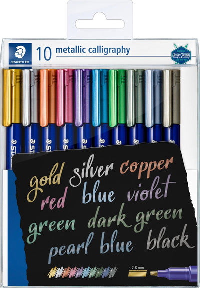 Pennies de caligrafía cuantore conjunto metálico - 10 colores