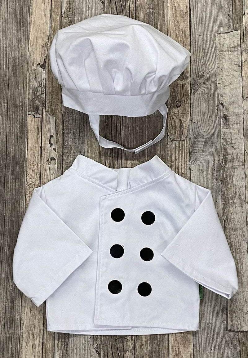 Living puppets poppenkleding kokskleding 2 delig voor handpop van 65cm