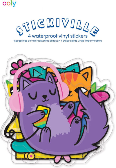 Ooly - pegatinas stickiville: gatitos tontos - vinilo (4 troquelados)
