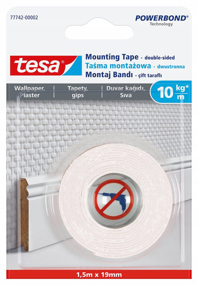 Nastro biadesivo Tesa powerbond per stucco per carta da parati - 1,5 m