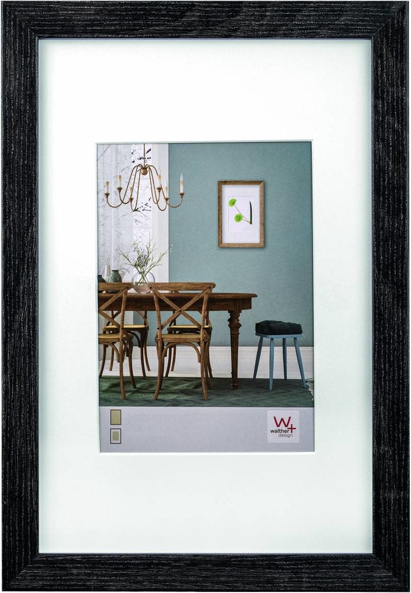 Walther fiorito - marco de madera mdf - tamaño foto 20x30 cm - gris oscuro