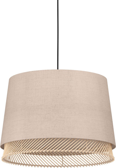 Eglo tabley hanglamp - e27 - ø 38 cm - natuur|bruin|zwart - textiel
