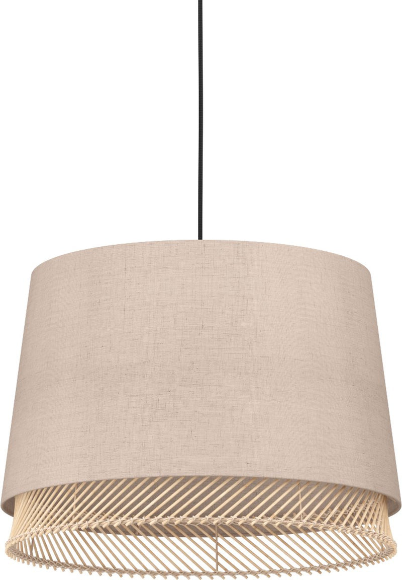 Eglo tabley hanglamp - e27 - ø 38 cm - natuur|bruin|zwart - textiel