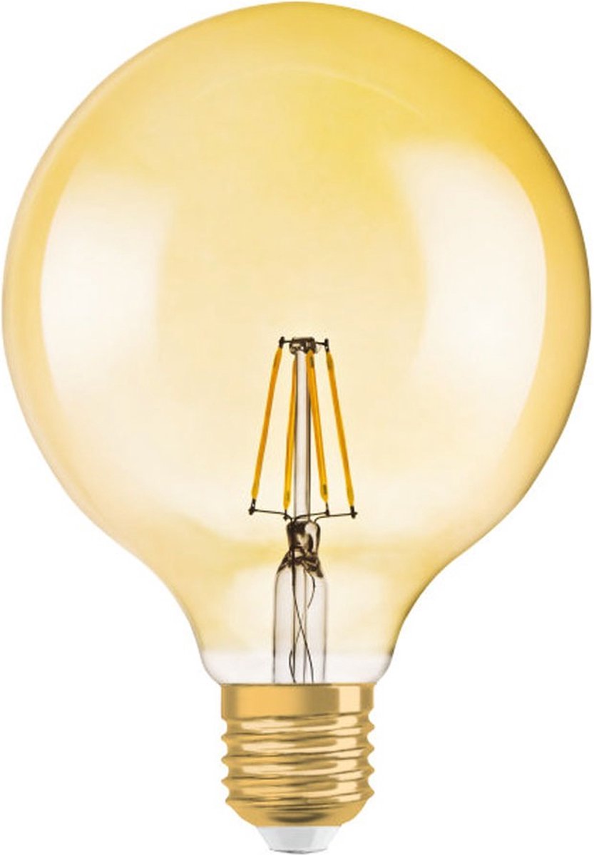 Osram ledvance - lampada led - e27 - filamento - 6,5w 720lm - 2400k luce bianca extra calda | globo vintage 1906 52