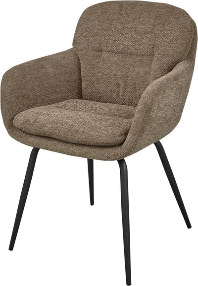 Sedia per sala da pranzo Woood runa - tessuto ciniglia - sabbia scura - 82x57x59 cm