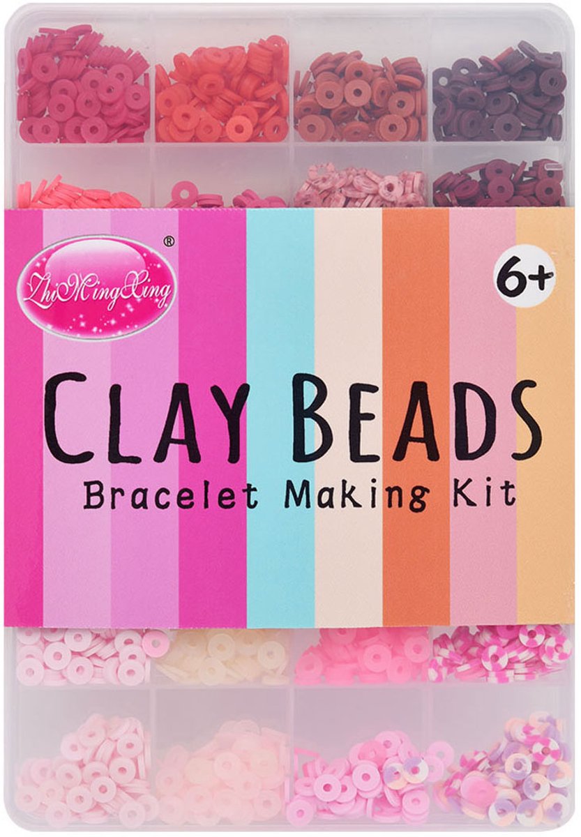 Polymer beads red-pink shades