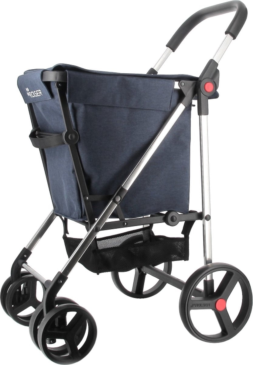 Carro de compra Rolser cesta tweed - 4 ruedas - plegable - 58 l - marino