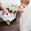 Pulsante Piccola Dollwagen in legno a piede piccolo
