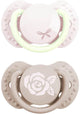 Ciuccio Difrax lovi dinamico - elegante - neonato - rosa chiaro che si illumina al buio - 2 pezzi