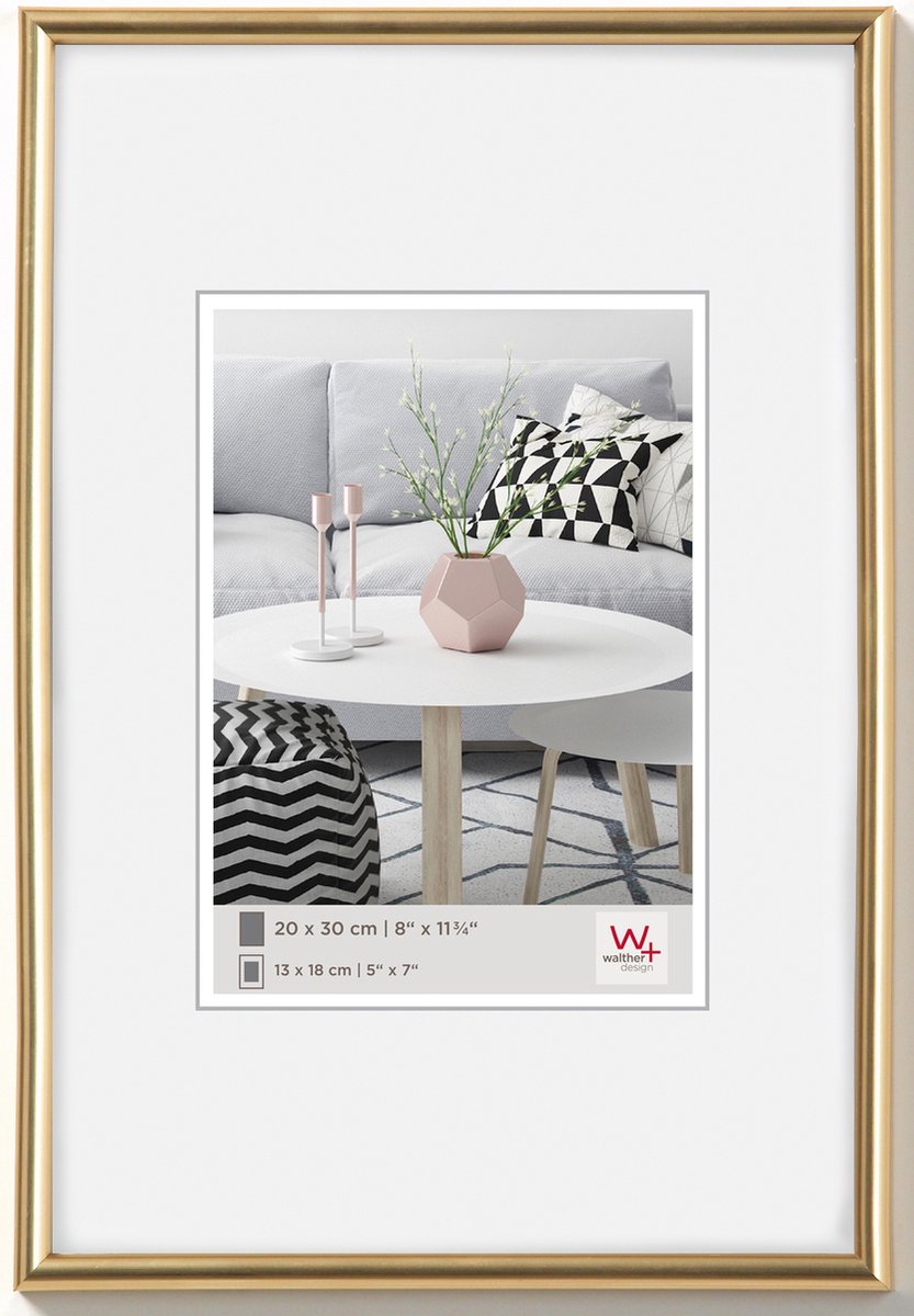 Walther galeria - cornice in plastica - misura foto 30x45 cm - oro metallizzato