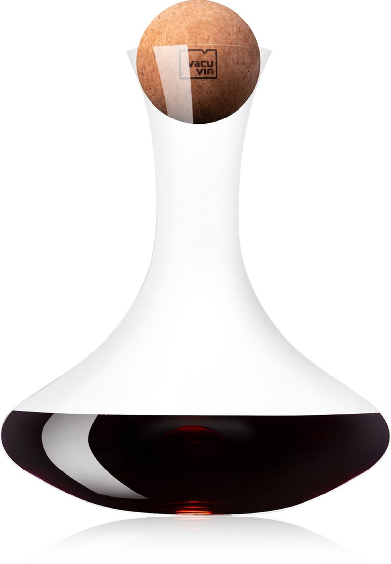 Vacuvin Decantador Vacu Vin 1 litro - Vaso de cristal - Incluye tapón de corcho - Jarra para vino tinto y blanco