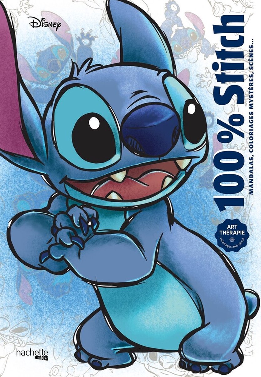 Libro da colorare Hachette Heroes Disney 100% Stitch - Hachette - libro da colorare per adulti