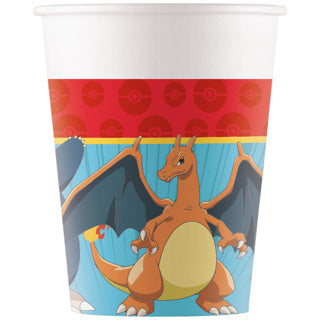 Globos papieren bekers 200ml pokemon - 8st.