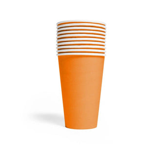 10 bicchieri di carta 350 ml arancio | 4 pezzi